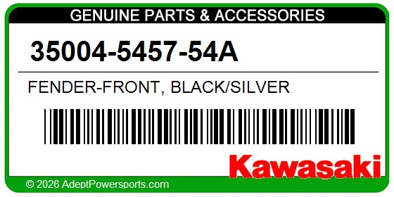 Kawasaki 35004-5457-54A Fender-Front, Black/Silver