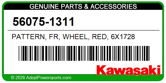 Kawasaki 56075-1311 Pattern, Fr, Wheel, Red, 6X1728
