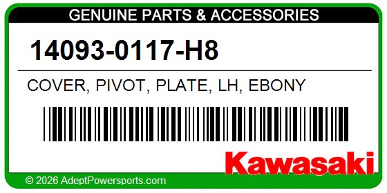 Kawasaki 14093-0117-H8 Cover, Pivot, Plate, Lh, Ebony