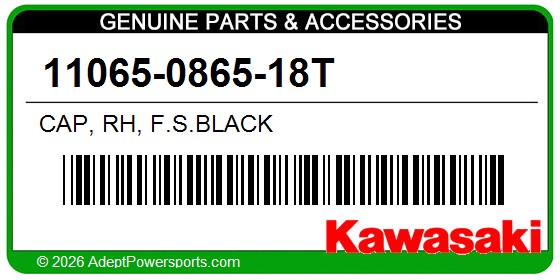 Kawasaki 11065-0865-18T Cap, Rh, F.S.Black