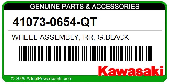 Kawasaki 41073-0654-QT Wheel-Assembly, Rr, G.Black