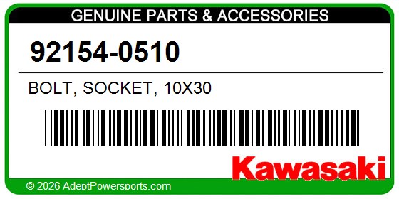 Kawasaki 92154-0510 Bolt, Socket, 10X30