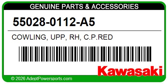 Kawasaki 55028-0112-A5 Cowling, Upp, Rh, C.P.Red