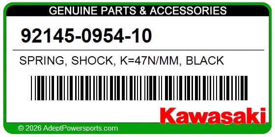 Kawasaki 92145-0954-10 Spring, Shock, K=47N/Mm, Black