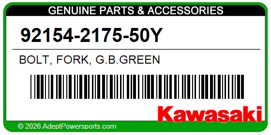 Kawasaki 92154-2175-50Y Bolt, Fork, G.B.Green