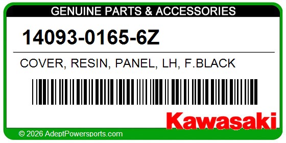 Kawasaki 14093-0165-6Z Cover, Resin, Panel, Lh, F.Black