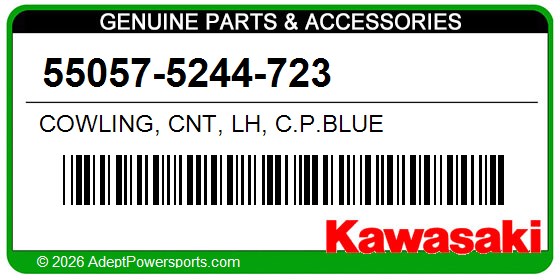 Kawasaki 55057-5244-723 Cowling, Cnt, Lh, C.P.Blue