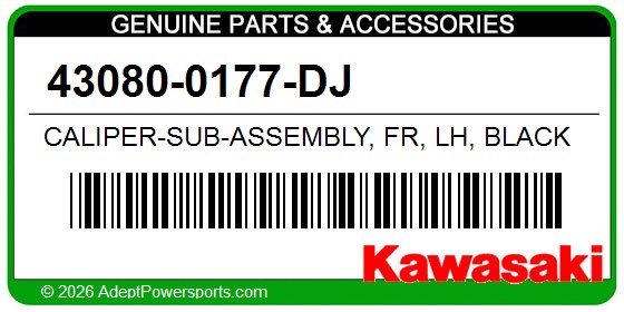 Kawasaki 43080-0177-DJ Caliper-Sub-Assembly, Fr, Lh, Black