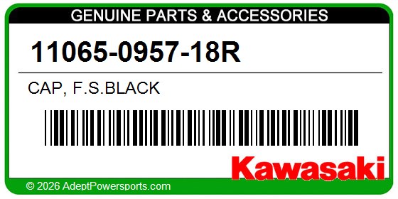 Kawasaki 11065-0957-18R Cap, F.S.Black