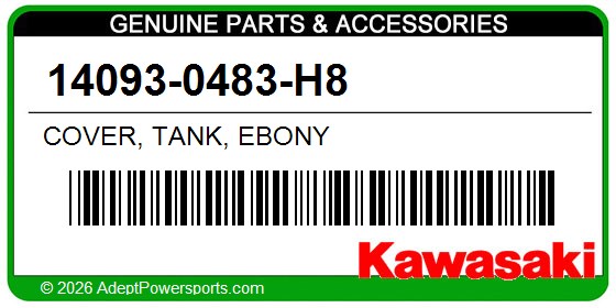 Kawasaki 14093-0483-H8 Cover, Tank, Ebony