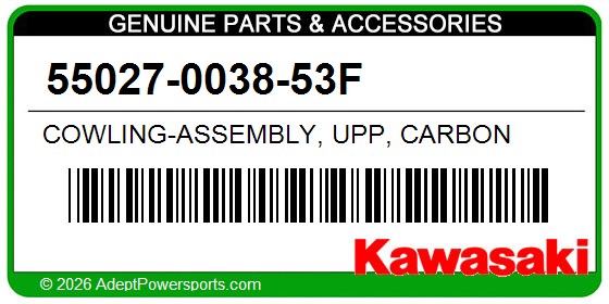 Kawasaki 55027-0038-53F Cowling-Assembly, Upp, Carbon