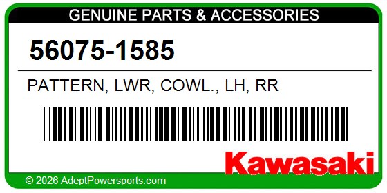 Kawasaki 56075-1585 Pattern, Lwr, Cowl., Lh, Rr