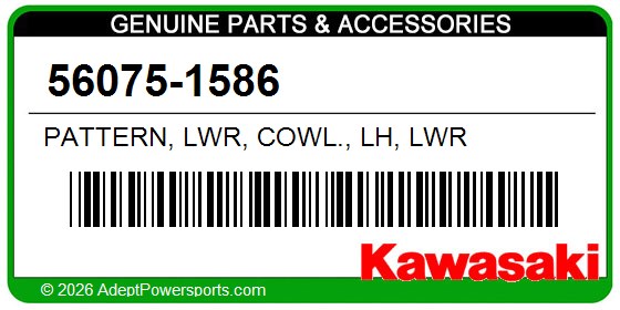 Kawasaki 56075-1586 Pattern, Lwr, Cowl., Lh, Lwr