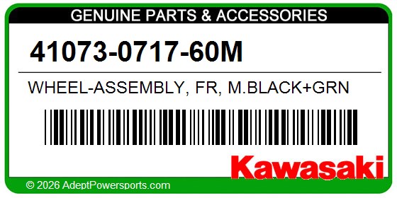 Kawasaki 41073-0717-60M Wheel-Assembly, Fr, M.Black+Grn