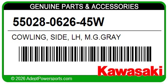 Kawasaki 55028-0626-45W Cowling, Side, Lh, M.G.Gray