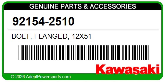 Kawasaki 92154-2510 Bolt, Flanged, 12X51