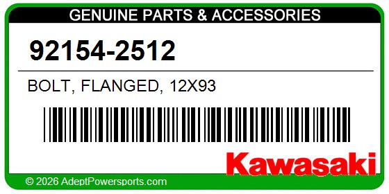 Kawasaki 92154-2512 Bolt, Flanged, 12X93