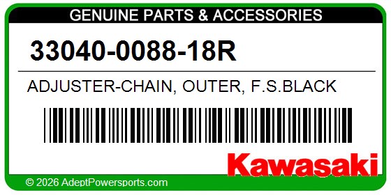 Kawasaki 33040-0088-18R Adjuster-Chain, Outer, F.S.Black