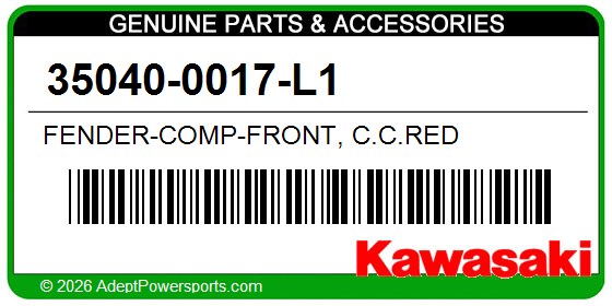 Kawasaki 35040-0017-L1 Fender-Comp-Front, C.C.Red