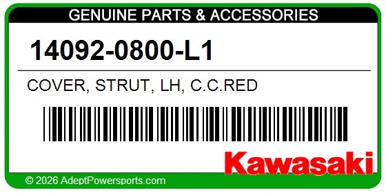 Kawasaki 14092-0800-L1 Cover, Strut, Lh, C.C.Red