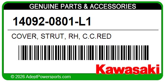 Kawasaki 14092-0801-L1 Cover, Strut, Rh, C.C.Red