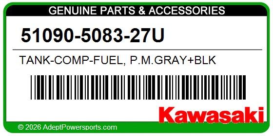 Kawasaki 51090-5083-27U Tank-Comp-Fuel, P.M.Gray+Blk