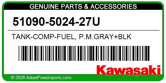 Kawasaki 51090-5024-27U Tank-Comp-Fuel, P.M.Gray+Blk