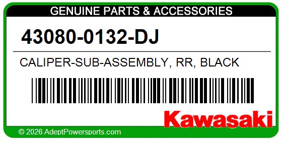 Kawasaki 43080-0132-DJ Caliper-Sub-Assembly, Rr, Black