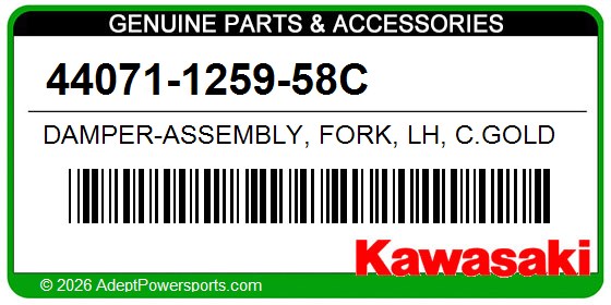 Kawasaki 44071-1259-58C Damper-Assembly, Fork, Lh, C.Gold