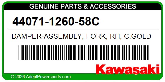 Kawasaki 44071-1260-58C Damper-Assembly, Fork, Rh, C.Gold