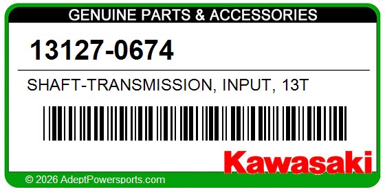 Kawasaki 13127-0674 Shaft-Transmission, Input, 13T