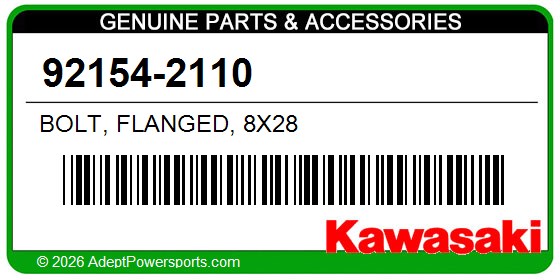 Kawasaki 92154-2110 Bolt, Flanged, 8X28