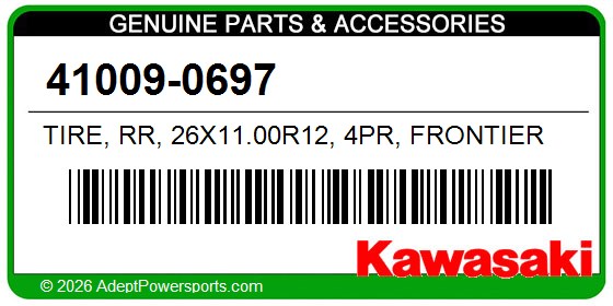 Kawasaki 41009-0697 Tire, Rr, 26X11.00R12, 4Pr, Frontier