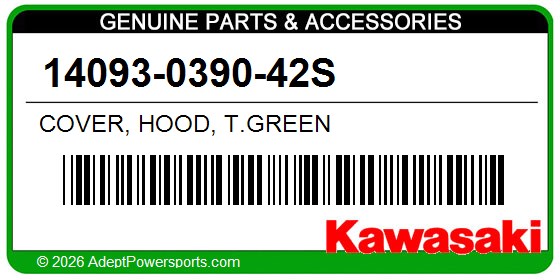 Kawasaki 14093-0390-42S Cover, Hood, T.Green