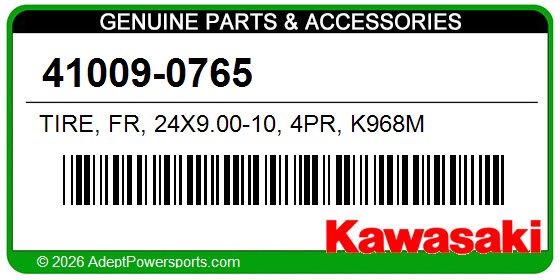 Kawasaki 41009-0765 Tire, Fr, 24X9.00-10, 4Pr, K968m