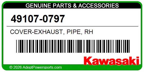 Kawasaki 49107-0797 Cover-Exhaust, Pipe, Rh