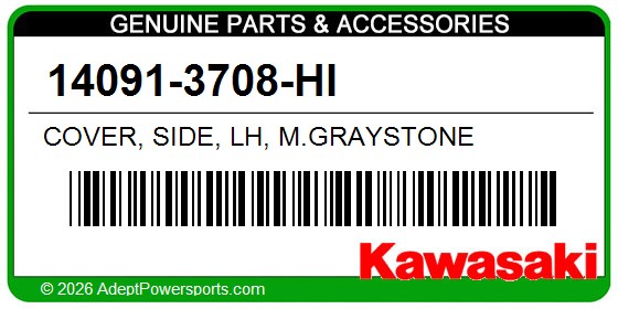 Kawasaki 14091-3708-HI Cover, Side, Lh, M.Graystone