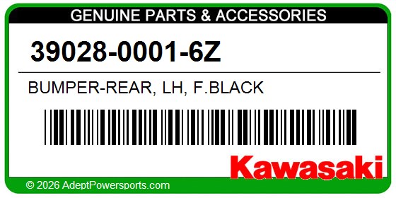 Kawasaki 39028-0001-6Z Bumper-Rear, Lh, F.Black