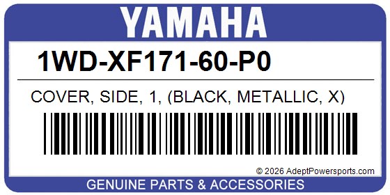 Yamaha 1WD-XF171-60-P0 Cover, Side, 1, (Black, Metallic, X)
