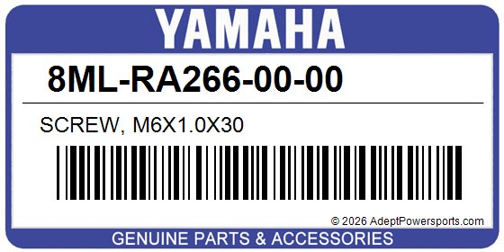 Yamaha 8ML-RA266-00-00 Screw, M6x1.0X30