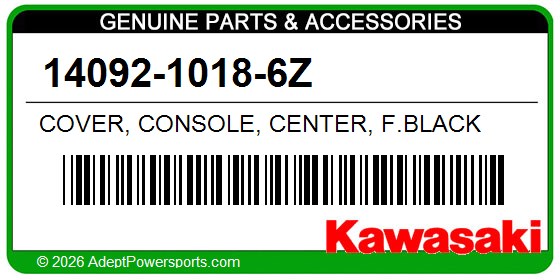 Kawasaki 14092-1018-6Z Cover, Console, Center, F.Black