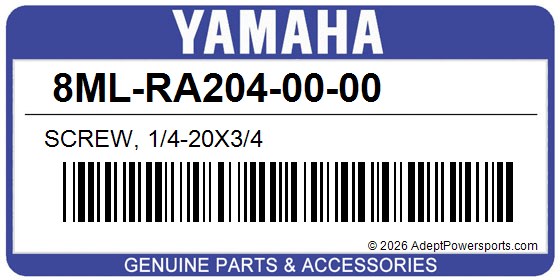 Yamaha 8ML-RA204-00-00 Screw, 1/4-20X3/4