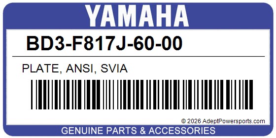 Yamaha BD3-F817J-60-00 Plate, Ansi, Svia