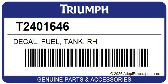 Triumph T2401646 Decal, Fuel, Tank, Rh