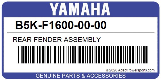 Yamaha B5K-F1600-00-00 Rear Fender Assembly