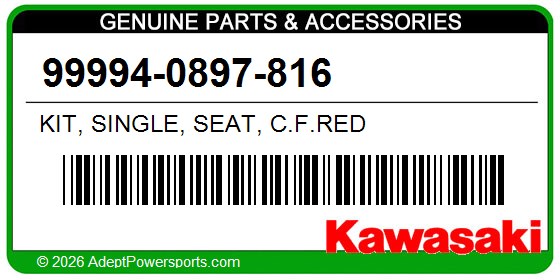 Kawasaki 99994-0897-816 Kit, Single, Seat, C.F.Red