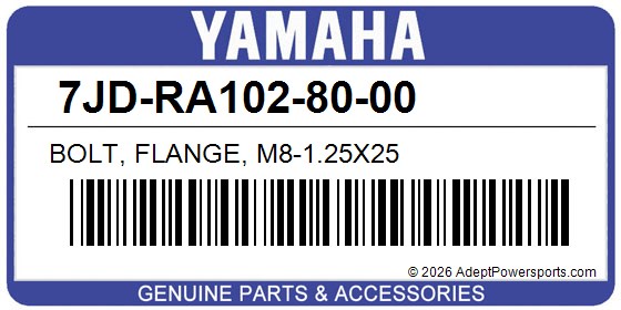 Yamaha 7JD-RA102-80-00 Bolt, Flange, M8-1.25X25