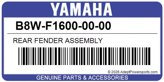Yamaha B8W-F1600-00-00 Rear Fender Assembly
