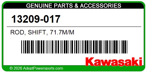 Kawasaki 13209-017 Rod, Shift, 71.7M/M
