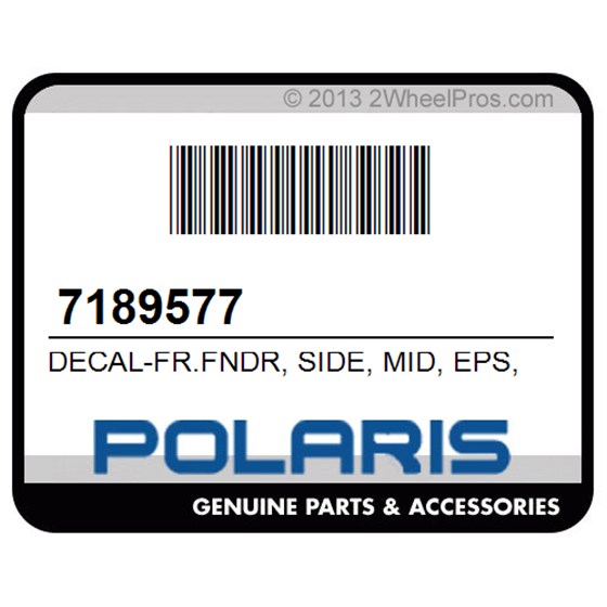 Polaris 7189577 Decal-Fr.Fndr, Side, Mid, Eps, Lh